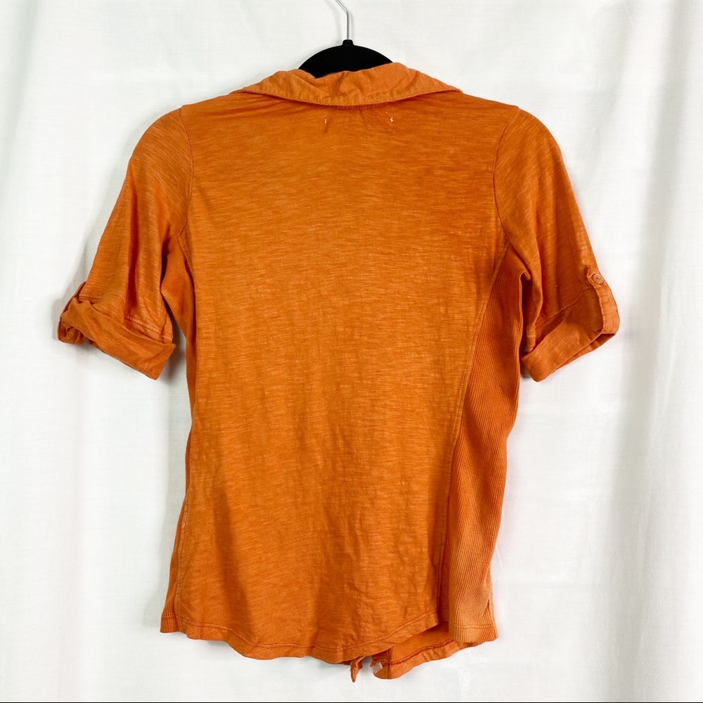 French Laundry Orange Tie Dye Button Up Knit Shirt Small NEW - Picture 7 of 7